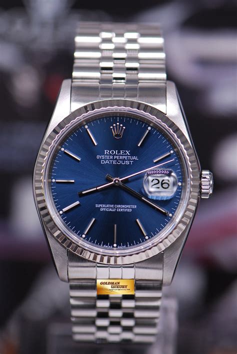 rolex datejust blue dial oyster 36mm